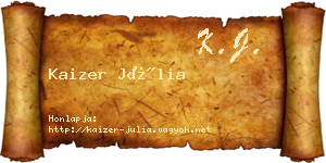 Kaizer Júlia névjegykártya